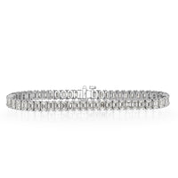 10.74ct Emerald Cut Diamond Tennis Bracelet in 18k White Gold in 7'