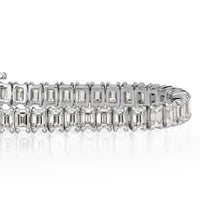 10.74ct Emerald Cut Diamond Tennis Bracelet in 18k White Gold in 7'