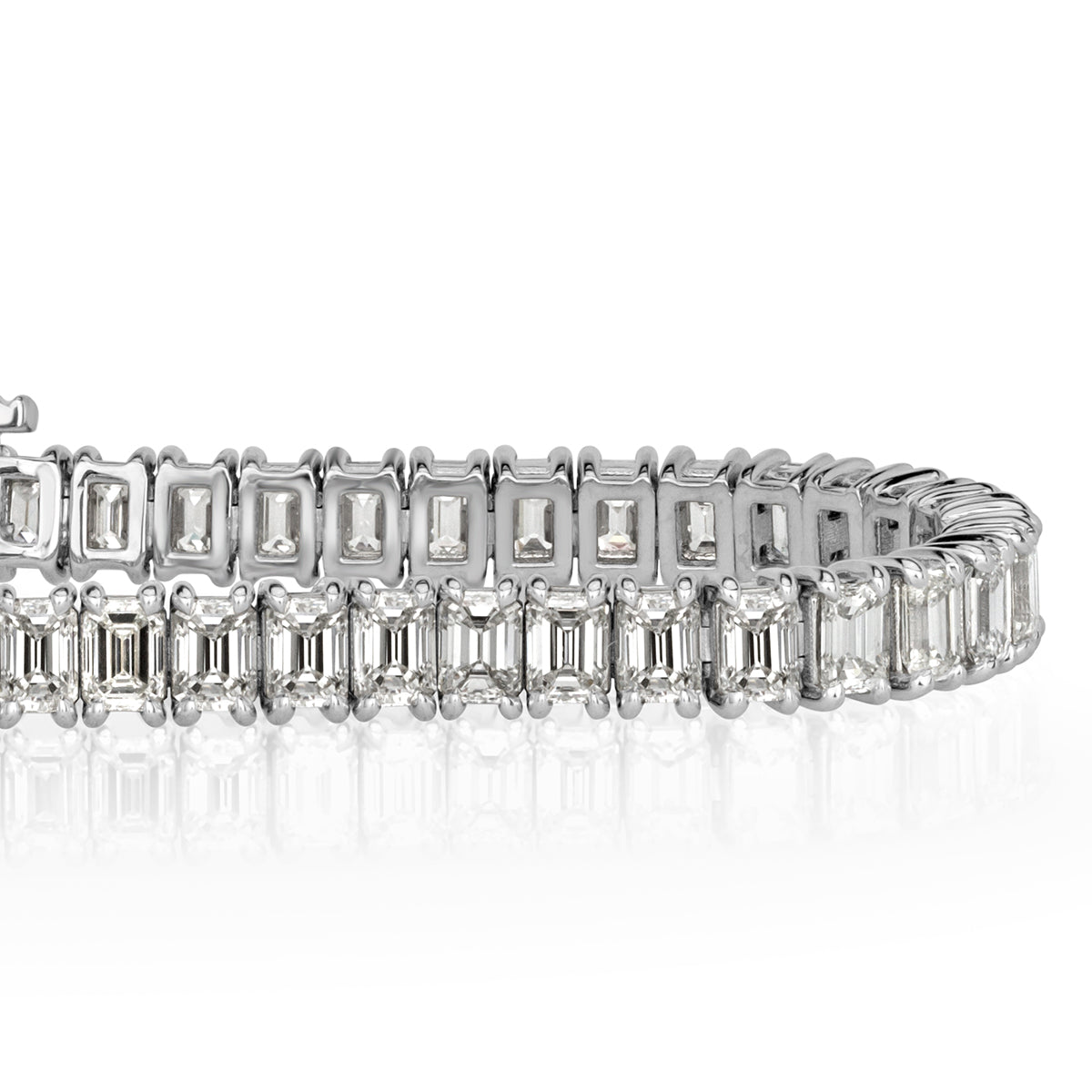 10.74ct Emerald Cut Diamond Tennis Bracelet in 18k White Gold in 7'