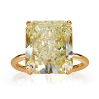 10.37ct Fancy Light Yellow Radiant Cut Diamond Engagement Ring