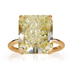 10.37ct Fancy Light Yellow Radiant Cut Diamond Engagement Ring