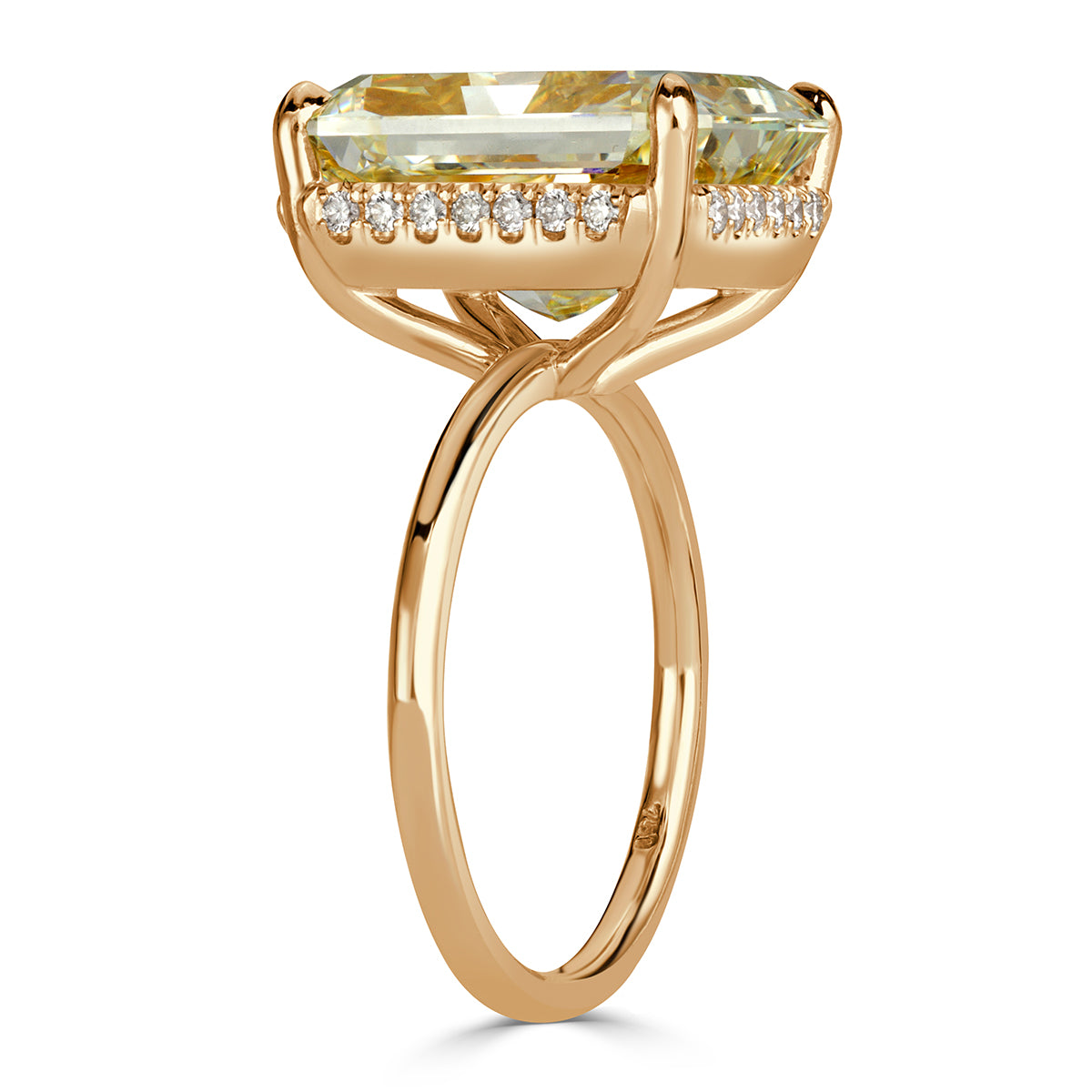 10.37ct Fancy Light Yellow Radiant Cut Diamond Engagement Ring