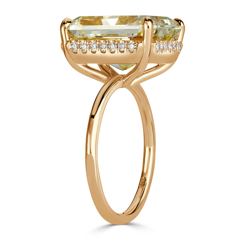 10.37ct Fancy Light Yellow Radiant Cut Diamond Engagement Ring