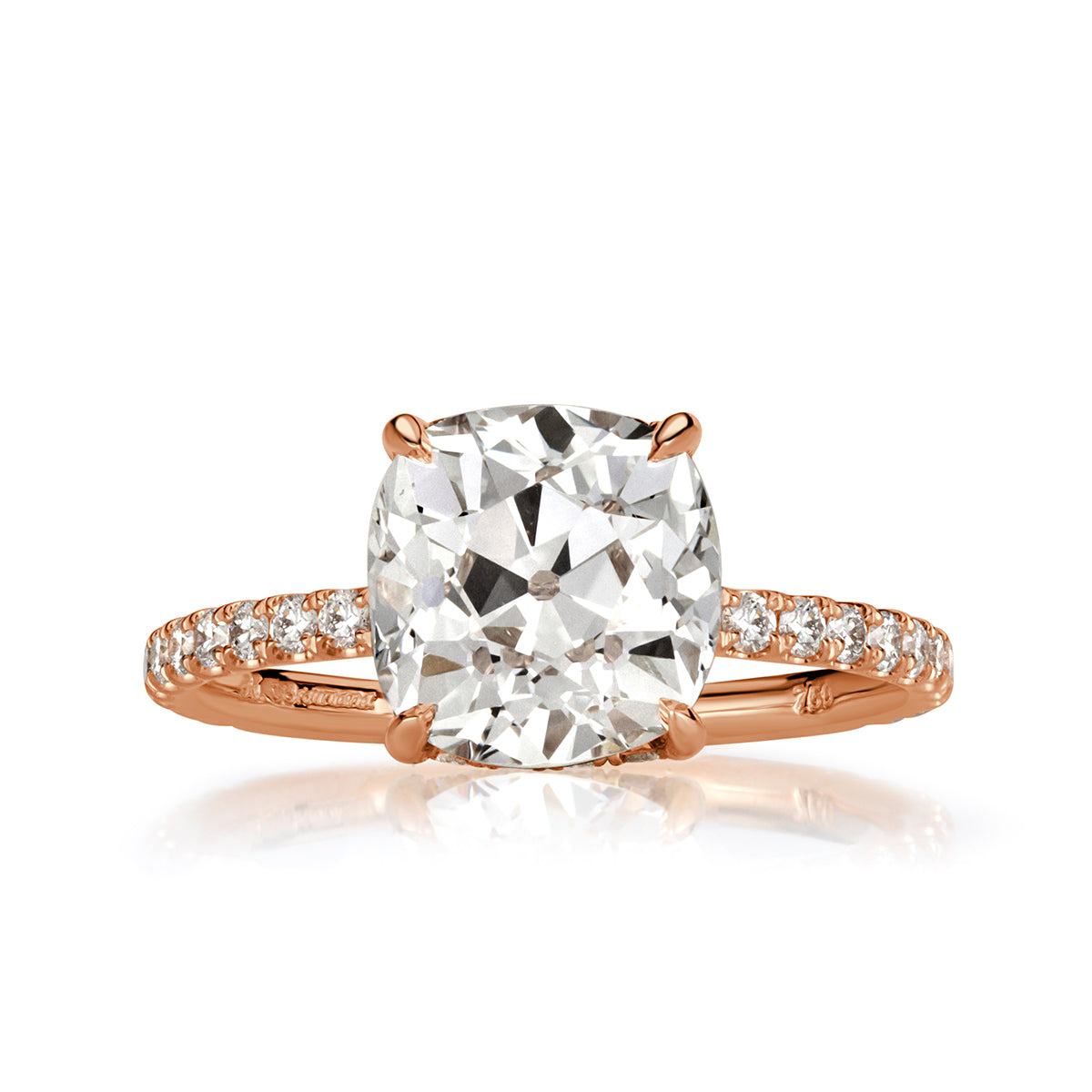 3.61ct Old Mine Cut Diamond Engagement Ring