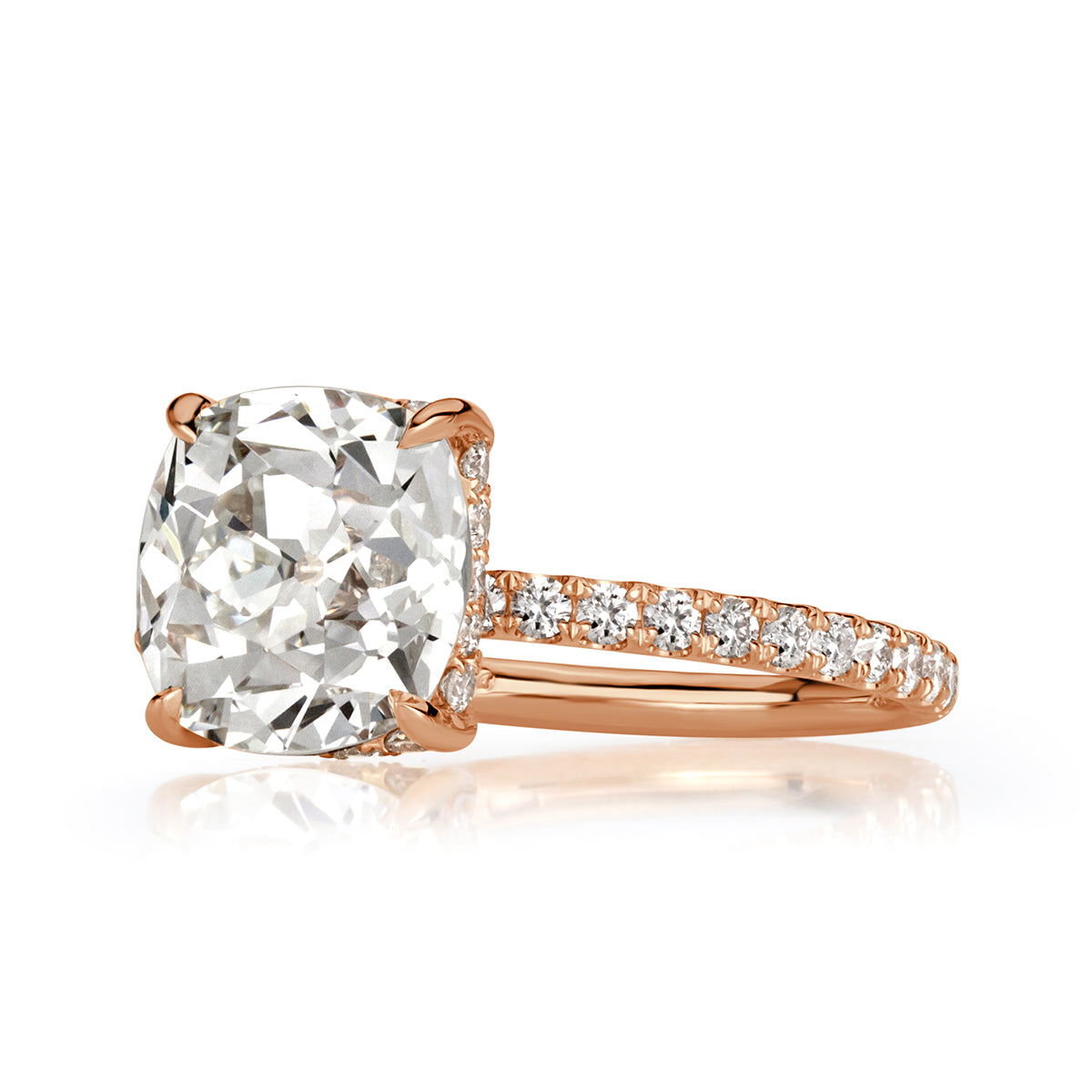 3.61ct Old Mine Cut Diamond Engagement Ring