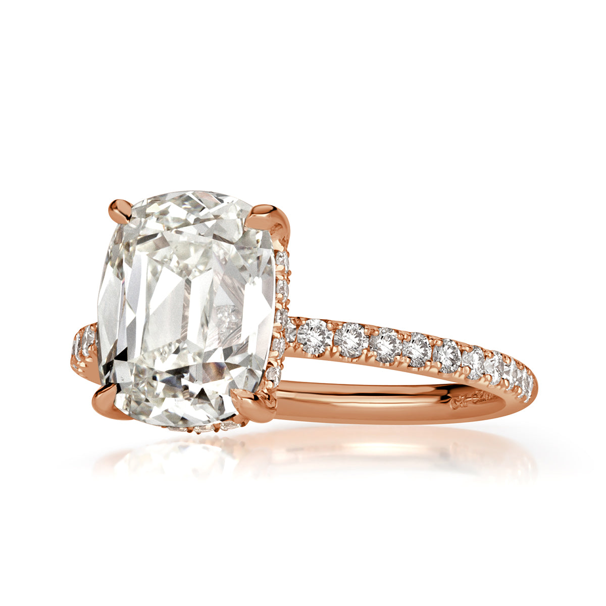 3.61ct Old Mine Cut Diamond Engagement Ring
