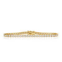 5.98ct Round Brilliant Cut Diamond Tennis Bracelet in 14k Yellow Gold in 7'