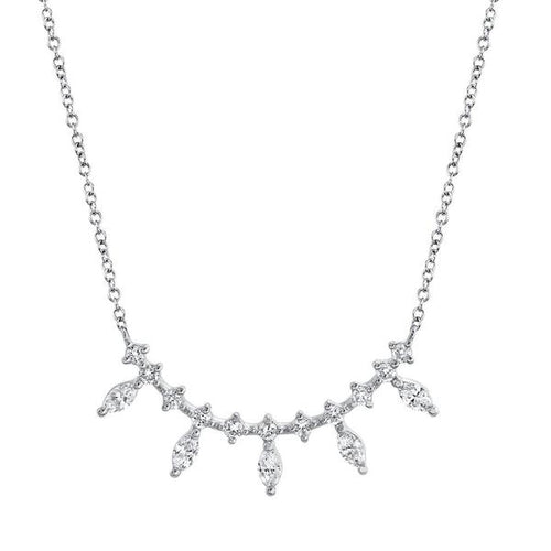 0.40ct Marquise Cut Diamond Necklace in 14k White Gold