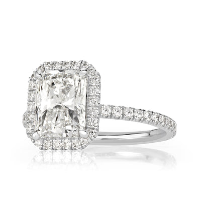 3.19ct Radiant Cut Diamond Engagement Ring