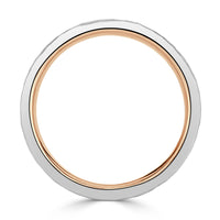 Men's 1.43ct Blue Topaz Wedding Band in Platinum and 18k Rose Gold 6mm