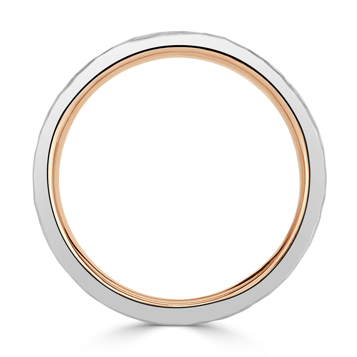 Men's 1.43ct Blue Topaz Wedding Band in Platinum and 18k Rose Gold 6mm