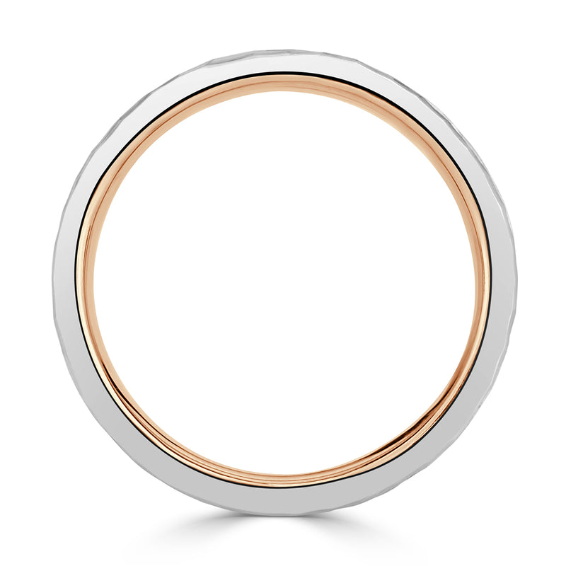 Men's 1.43ct Blue Topaz Wedding Band in Platinum and 18k Rose Gold 6mm