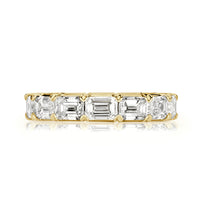 4.68ct Emerald Cut Diamond Eternity Band in 18k Yellow Gold