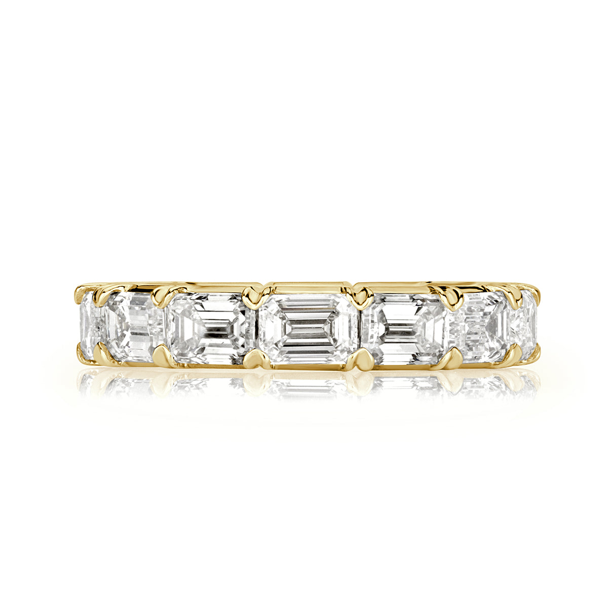 4.68ct Emerald Cut Diamond Eternity Band in 18k Yellow Gold