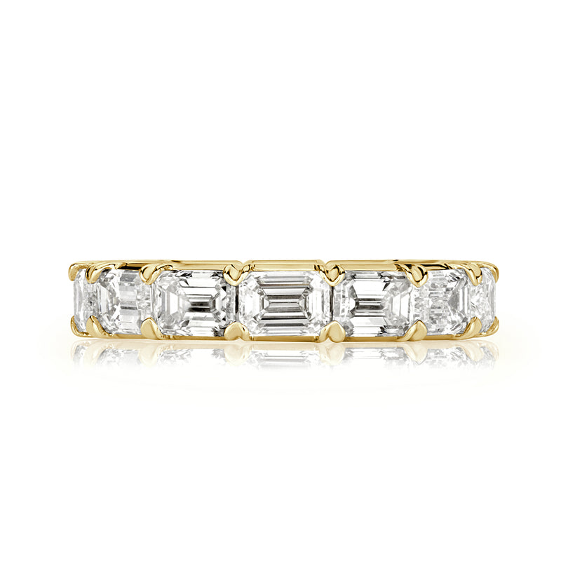 4.68ct Emerald Cut Diamond Eternity Band in 18k Yellow Gold