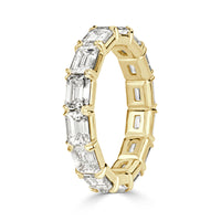 4.68ct Emerald Cut Diamond Eternity Band in 18k Yellow Gold