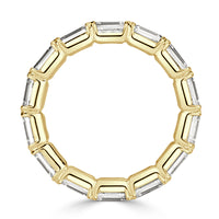 4.68ct Emerald Cut Diamond Eternity Band in 18k Yellow Gold