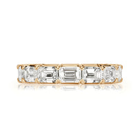 4.68ct Emerald Cut Diamond Eternity Band in 18k Champagne Yellow Gold