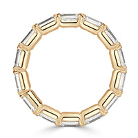 4.68ct Emerald Cut Diamond Eternity Band in 18k Champagne Yellow Gold