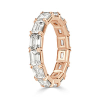 4.68ct Emerald Cut Diamond Eternity Band in 18k Rose Gold