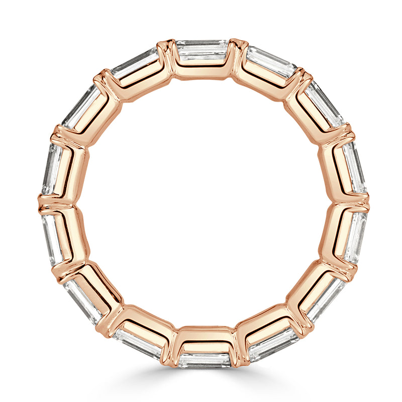 4.68ct Emerald Cut Diamond Eternity Band in 18k Rose Gold
