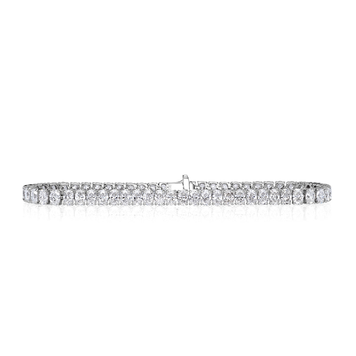 9.95ct Oval Cut Diamond Tennis Bracelet in 18k White Gold in 7'