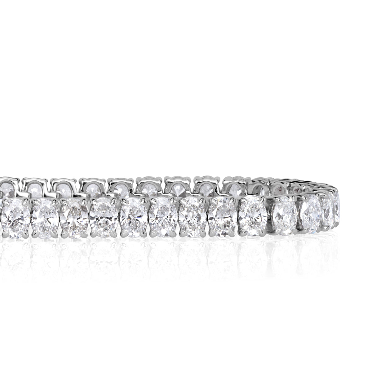 9.95ct Oval Cut Diamond Tennis Bracelet in 18k White Gold in 7'