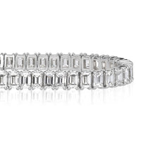 12.89ct Emerald Cut Diamond Tennis Bracelet in 18k White Gold in 7'