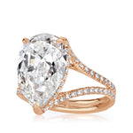 4.96ct Pear Shaped Diamond Engagement Ring