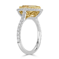 3.29ct Fancy Light Yellow Pear Shaped Diamond Engagement Ring