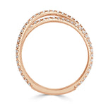 0.63ct Round Brilliant Cut Diamond Dainty Crisscross Ring in 18k Rose Gold