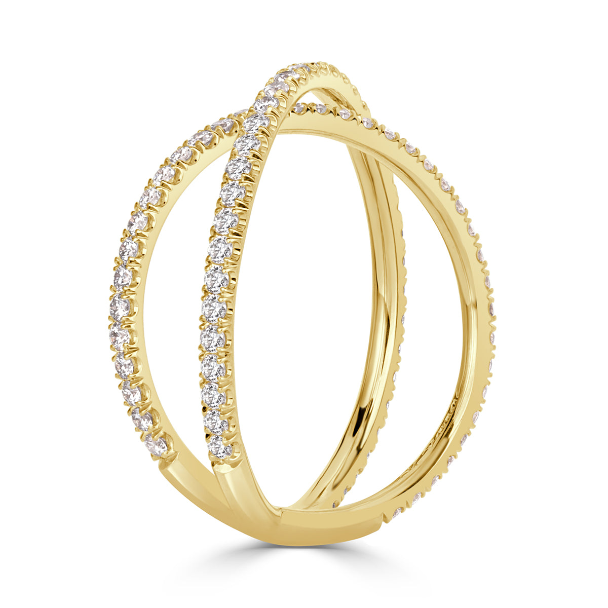 0.63ct Round Brilliant Cut Diamond Dainty Crisscross Ring