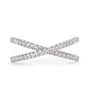 0.63ct Round Brilliant Cut Diamond Dainty Criss Cross Ring in 18k White Gold