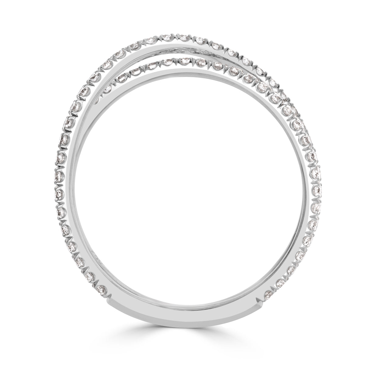 0.63ct Round Brilliant Cut Diamond Dainty Crisscross Ring