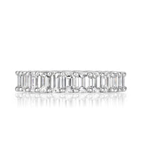 3.95ct Emerald Cut Diamond Eternity Band in Platinum