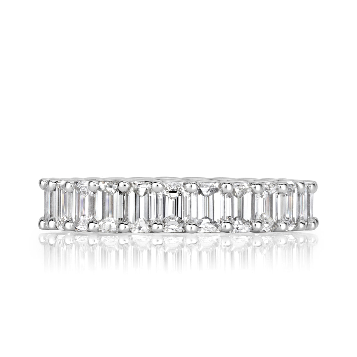 3.95ct Emerald Cut Diamond Eternity Band in Platinum