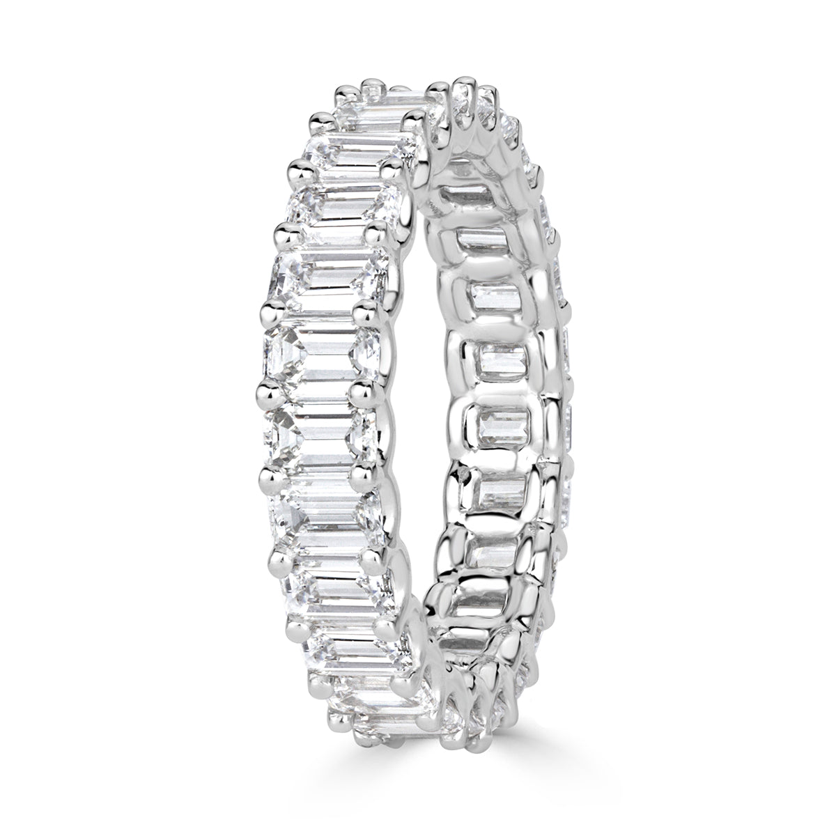 3.95ct Emerald Cut Diamond Eternity Band in Platinum