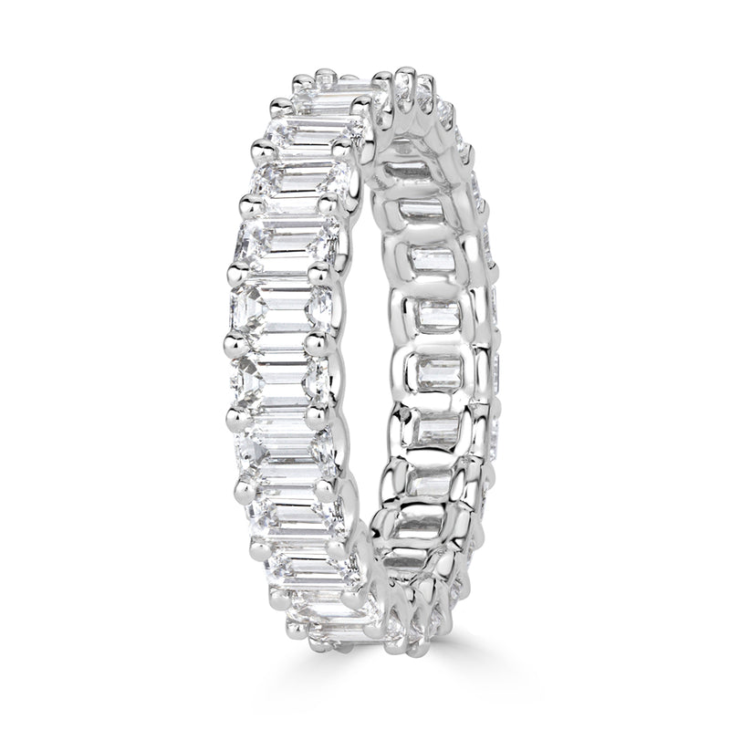3.95ct Emerald Cut Diamond Eternity Band in Platinum