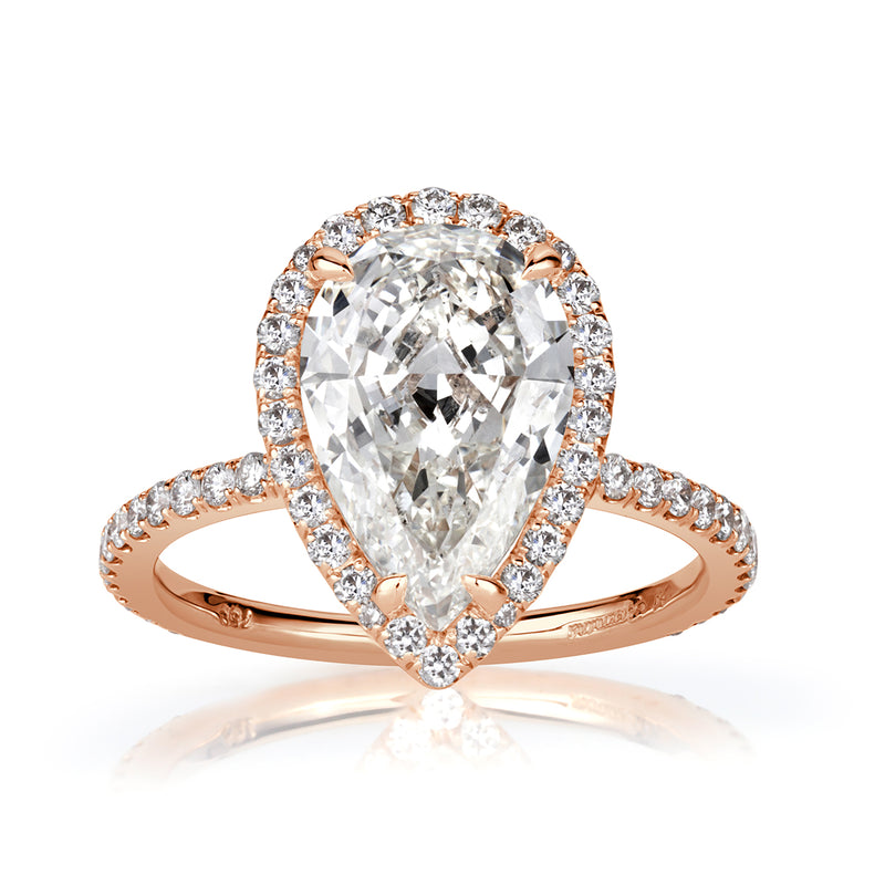 3.74ct Pear Shaped Diamond Engagement Ring