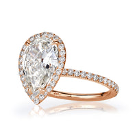 3.74ct Pear Shaped Diamond Engagement Ring