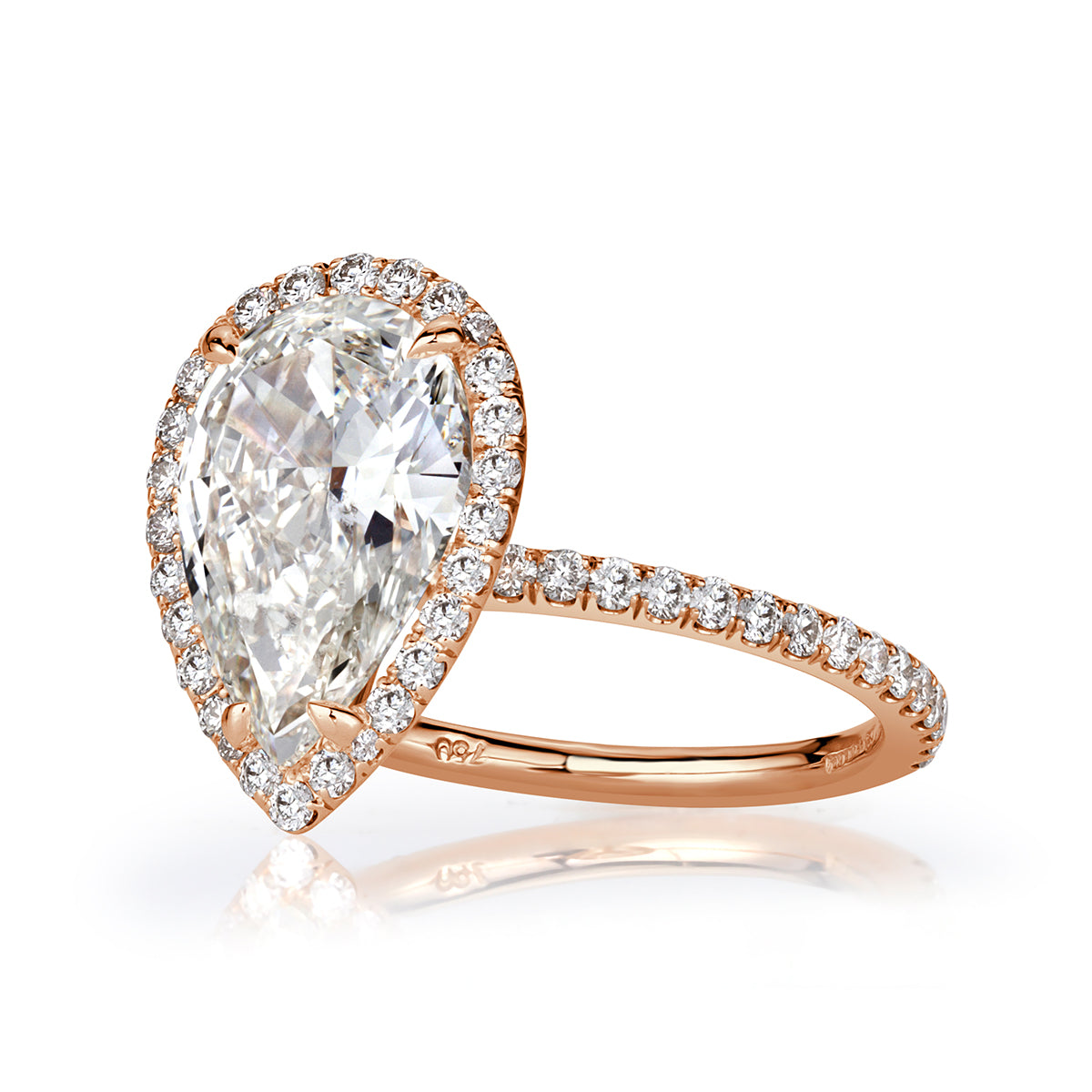 3.74ct Pear Shaped Diamond Engagement Ring