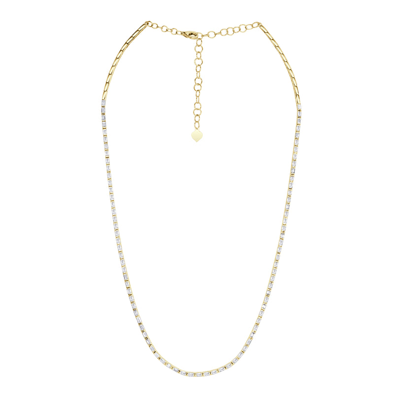 2.34ct Baguette Cut Diamond Necklace in 14k Yellow Gold