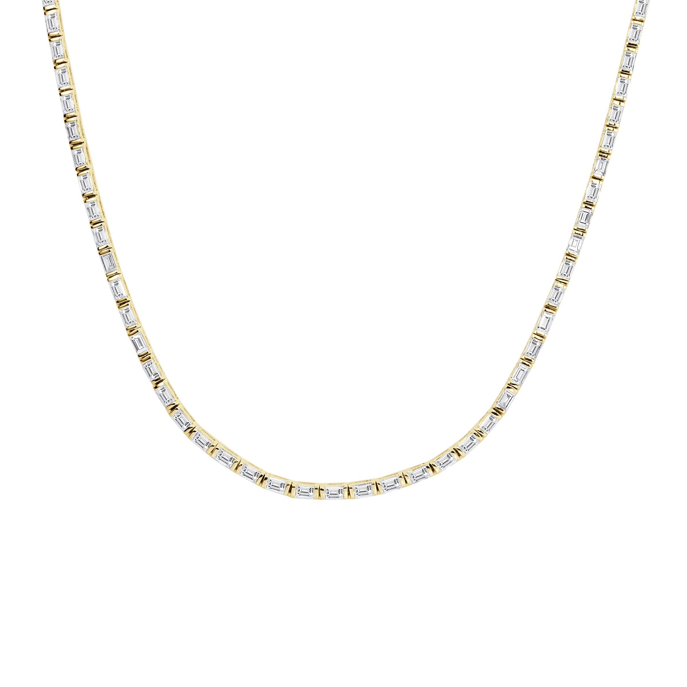 2.34ct Baguette Cut Diamond Necklace in 14k Yellow Gold