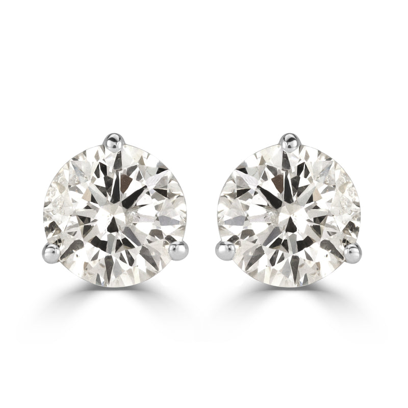 2.40ct Round Brilliant Cut Diamond Stud Earrings in 14k White Gold