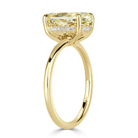 3.11ct Fancy Light Yellow Oval Cut Diamond Engagement Ring
