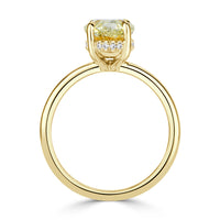 3.11ct Fancy Light Yellow Oval Cut Diamond Engagement Ring