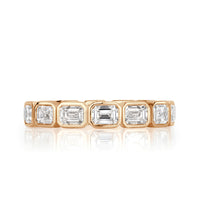 2.50ct Emerald Cut Diamond Eternity Band in 18k Champagne Yellow Gold