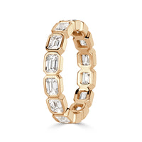 2.50ct Emerald Cut Diamond Eternity Band in 18k Champagne Yellow Gold