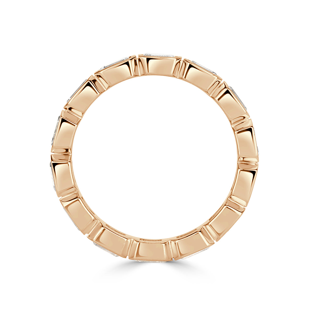 2.50ct Emerald Cut Diamond Eternity Band in 18k Champagne Yellow Gold