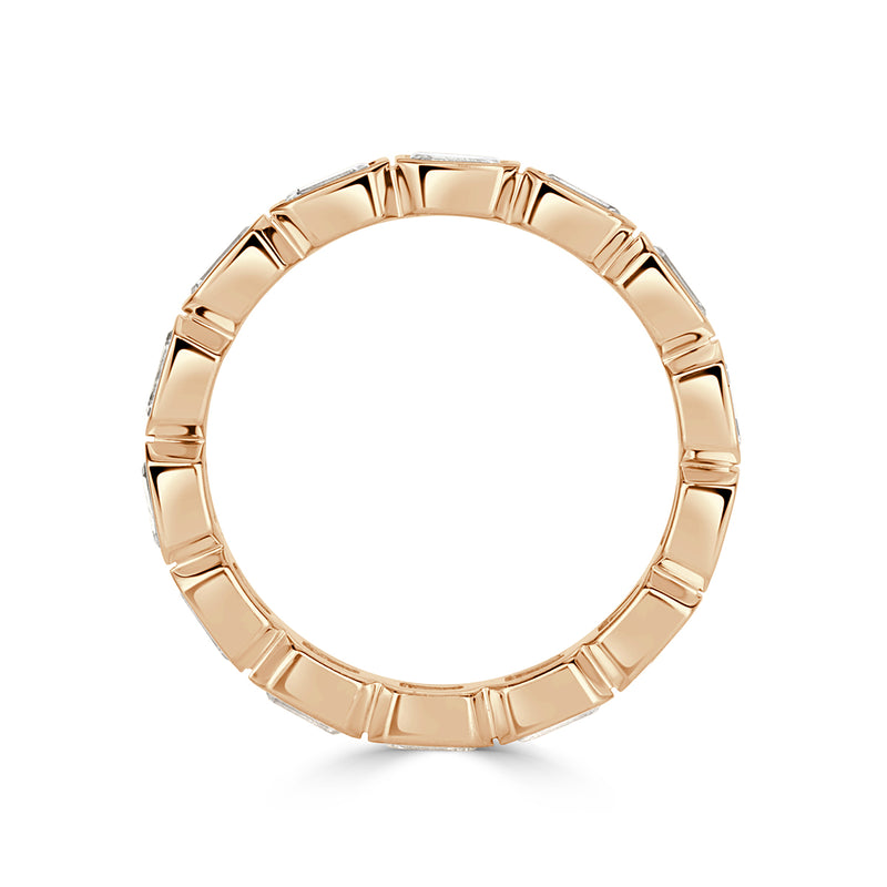 2.50ct Emerald Cut Diamond Eternity Band in 18k Champagne Yellow Gold